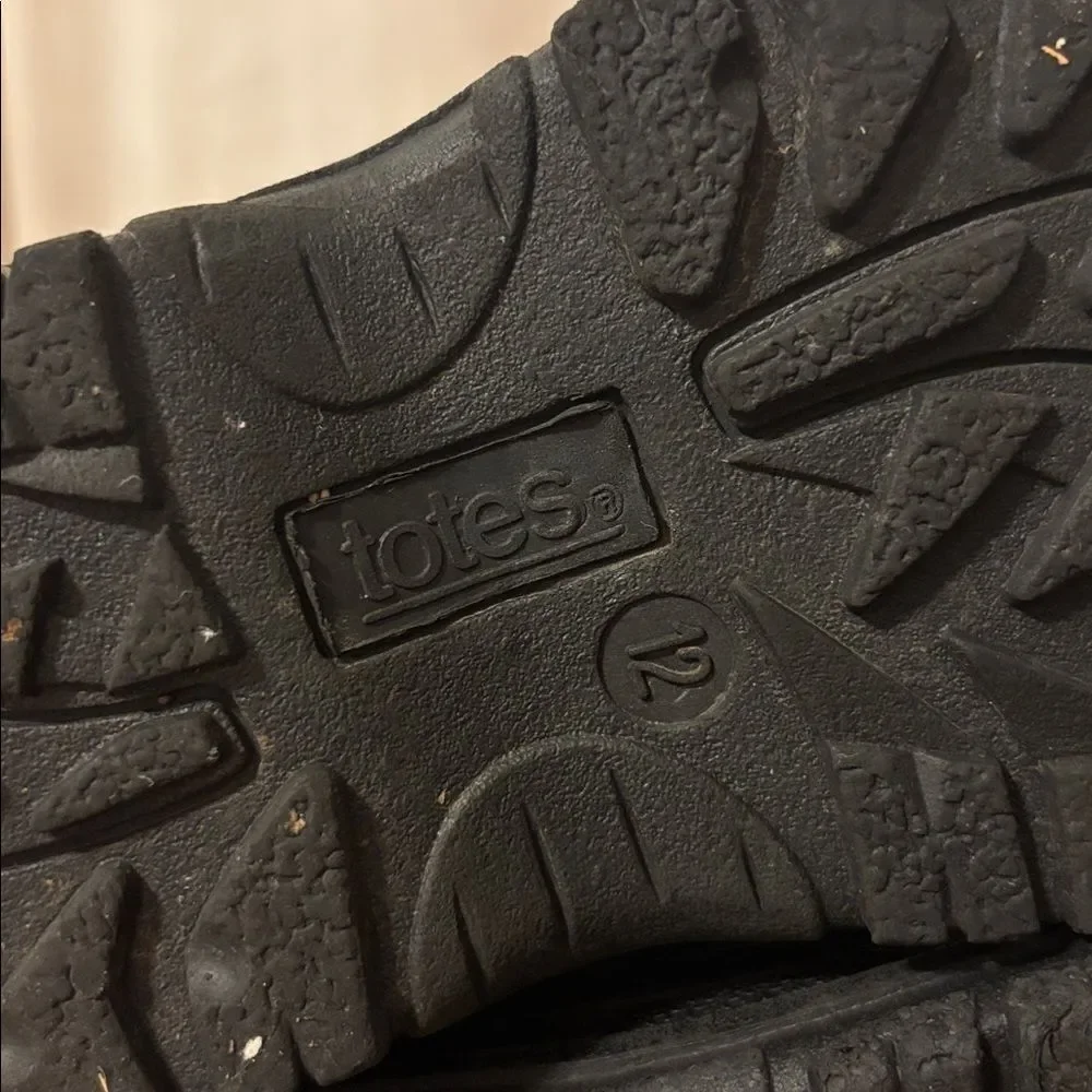 Kid’s Totes Black and Blue Winter Leather Snow Boots Unisex Size 12